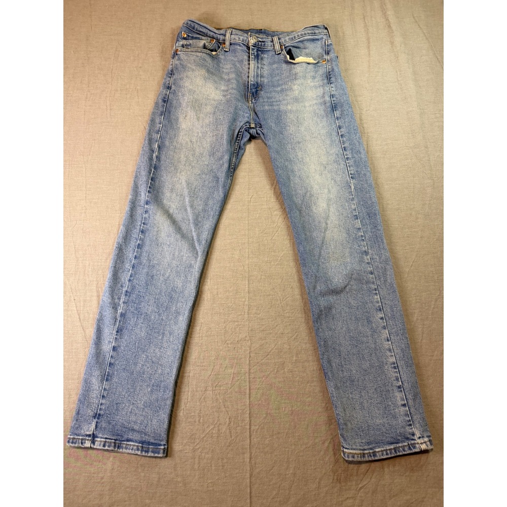 Levi Strauss 505 Jeans Mens 32x32 Medium Wash Straight Leg Denim Zip Fly Faded